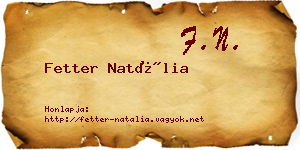 Fetter Natália névjegykártya